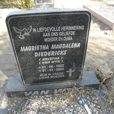 WYK Magrietha Magdalena Diedericks, van 1922-2003
