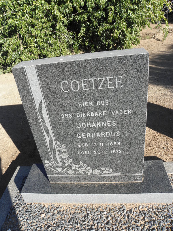 COETZEE Johannes Gerhardus 1889-1973