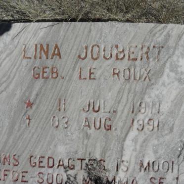 JOUBERT Lina nee LE ROUX 1911-1991