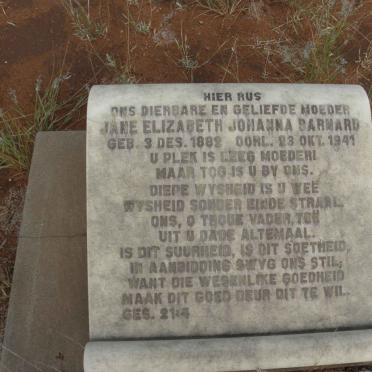 BARNARD Jane Elizabeth Johanna 1882-1941