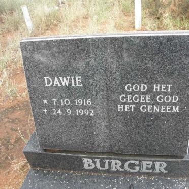 BURGER Dawie 1916-1992