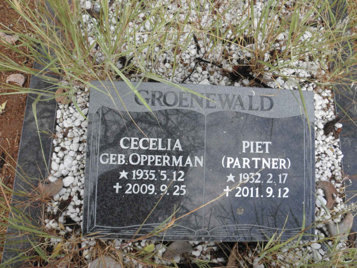 GROENEWALD Piet 1932-2011 &amp; Cecelia OPPERMAN 1935-2009