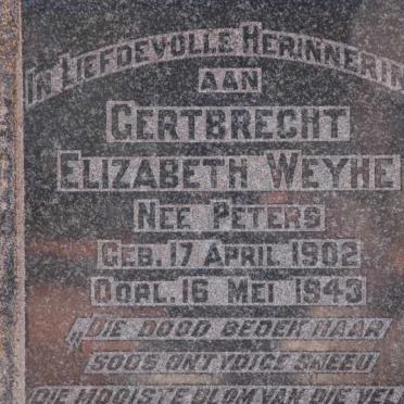 WEYHE Gerbrecht Elizabeth nee PETERS 1902-1943