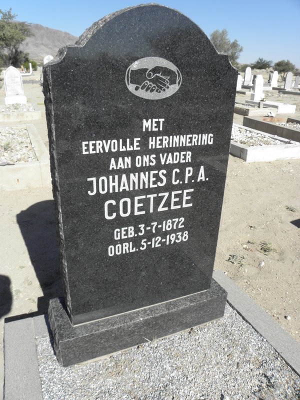 COETZEE Johannes C.P.A. 1872-1938