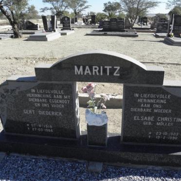 MARITZ Gert Diederick 1918-1988 &amp; Elsabe Christina MOLLER 1923-1990