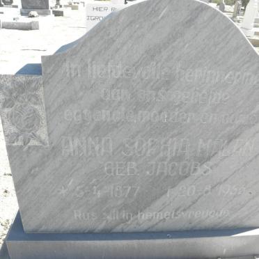 MALAN Anna Sophia nee JACOBS 1877-1956