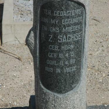 SACHSE P.Z. nee HORN 1915-1960