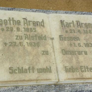 AREND Karl 1882-1936 &amp; Kaethe 1885-1936