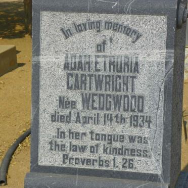 CARTWRIGHT Adah Etruria nee WEDGWOOD -1934