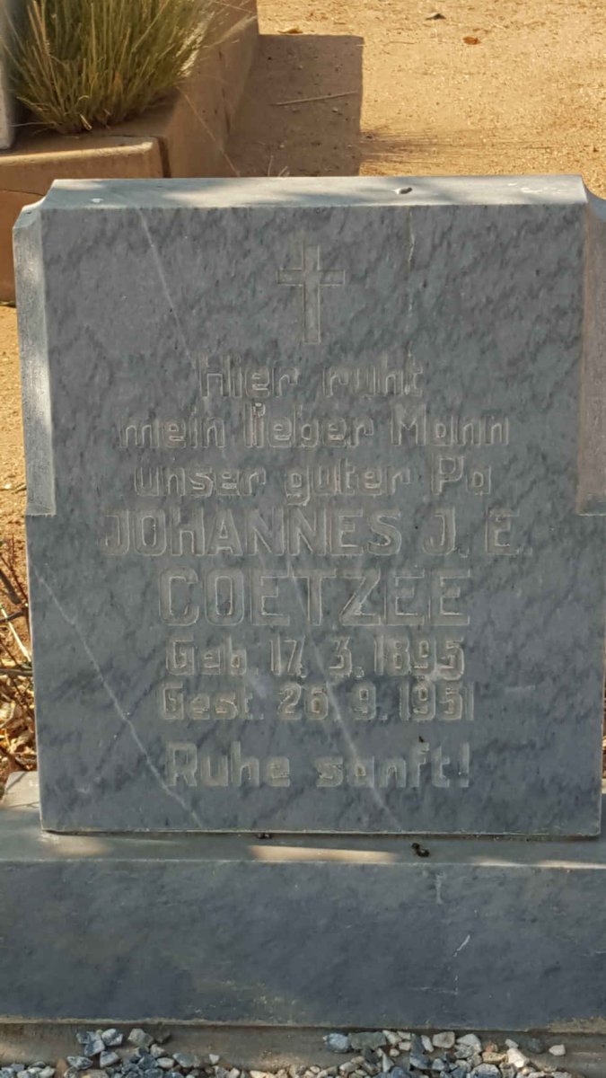 COETZEE Johannes J.E. 1895-1951