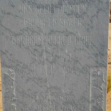 KRIEL Abraham Alfred 1931-1954