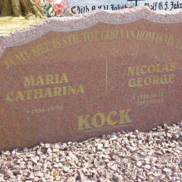 KOCK Nicolas George 1932-1997 &amp; Maria Catharina 1936-