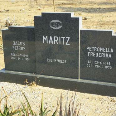 MARITZ Jacob Petrus 1892-1971 &amp; Petronella Frederika 1898-1970