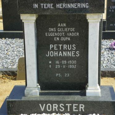 VORSTER Petrus Johannes 1930-1992