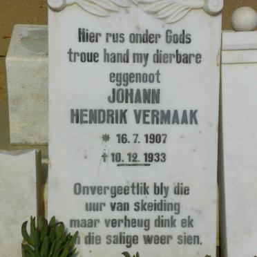VERMAAK Johann Hendrik 1907-1933