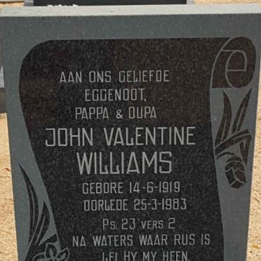 WILLIAMS John Valentine 1919-1983