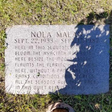 MALAN Nola 1933-1987