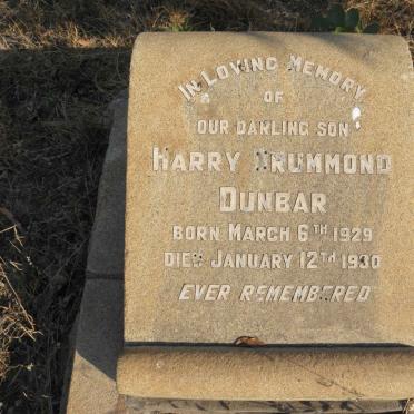 DUNBAR Harry Drummond 1929-1930