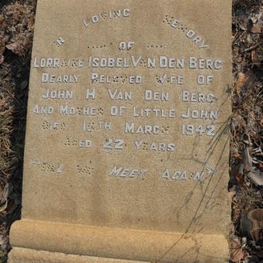 BERG Lorraine Isobel, van den -1942
