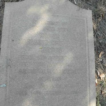 MORTON Archibald Marshall ????-1964 &amp; Margaret McDougall 1885-1959