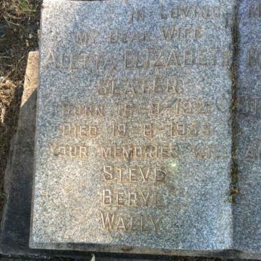 SLATER Aletta Elizabeth 1921-1956