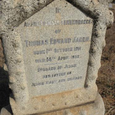 JAGER Thomas Edward 1901-1952