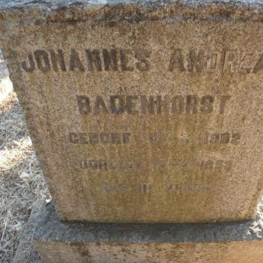 BADENHORST Johannes Andreas 1892-1953
