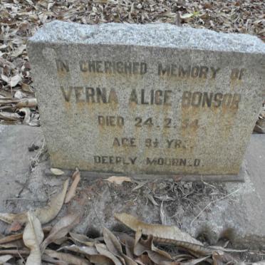 BONSOR Verna Alice -1954