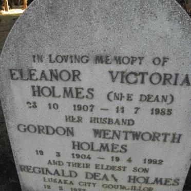 HOLMES Gordon Wentworth 1904-1992 &amp; Eleanor Victoria DEAN 1907-1985 :: HOLMES Reginald Dean 1933-1993