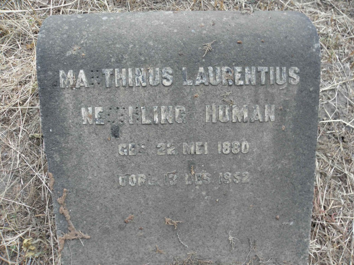 HUMAN Marthinus Laurentius Neethling 1880-1952