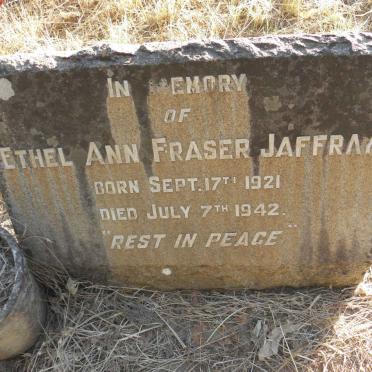JAFFRAY Ethel Ann Fraser 1921-1942