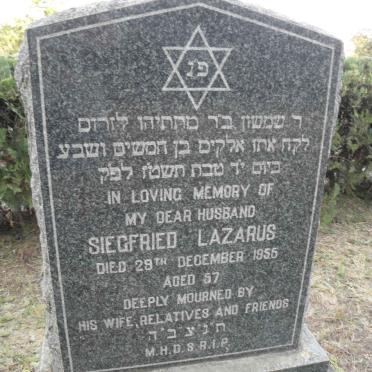 LAZARUS Siegfried -1956