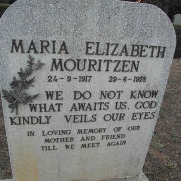 MOURITZEN Maria Elizabeth 1917-1978