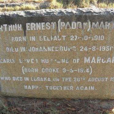MARTIN Arthur Ernest 1910-1956 &amp; Margaret COOKE 1914-1959