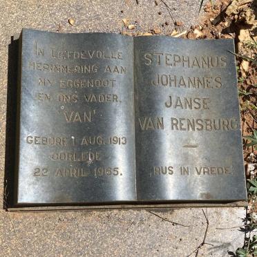 RENSBURG Stephanus Johannes, Janse van 1913-1965