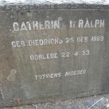 RALPH Catherina G. nee DIEDRICHS 1869-1953