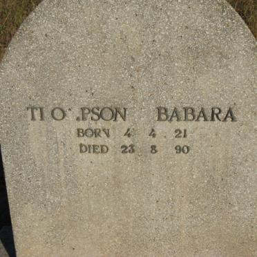 THOMPSON Babara 1921-1990