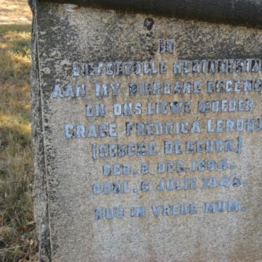 ROUX Grace Fredrica, le nee DE REUCK 1884-1945