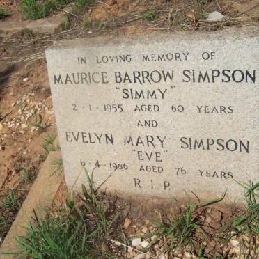 SIMPSON Maurice Barrow -1955 &amp; Evelyn Mary -1986