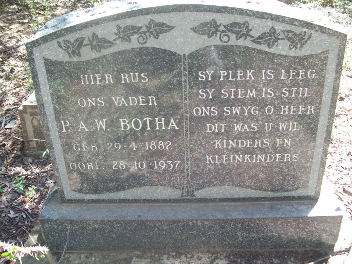 BOTHA P.A.W. 1882-1937