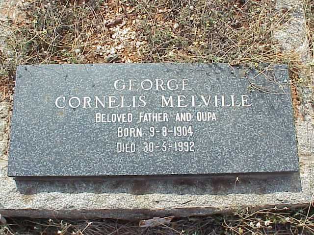 MELVILLE George Cornelis 1904-1992 &amp; Dirkie Elizabeth Zondach 1911-1983