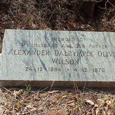 WILSON Alexander Dalrymple Oliver 1894-1970 