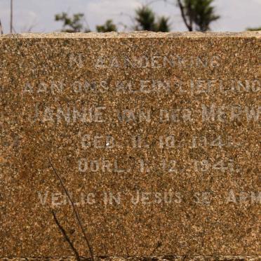 MERWE Jannie, van der 1941-1941