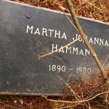 HAMMAN Martha Johanna 1890-1980