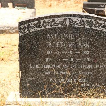 WELMAN Anthonie C.F. 1893-1978