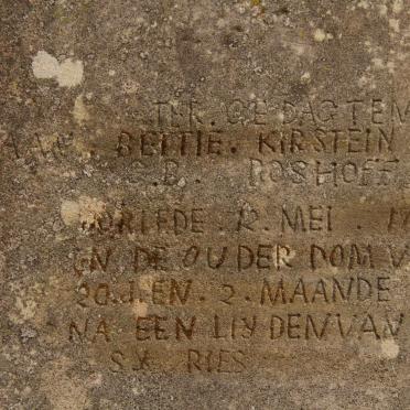 KIRSTEIN Bettie nee BOSHOFF -1924
