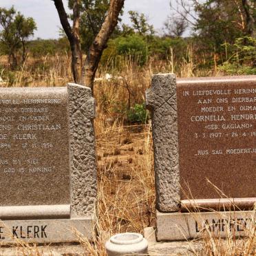KLERK Louwrens Christiaan, de 1896-1956 &amp; Cornelia Hendrina LAMPRECHT nee GAGIANO 1907-1977