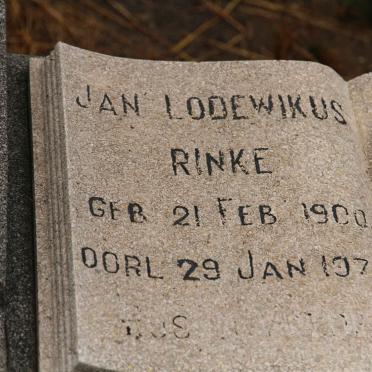 RINKE Jan Lodewikus 1900-1978
