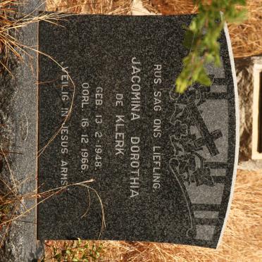 KLERK Jacomina Dorothia, de 1948-1966