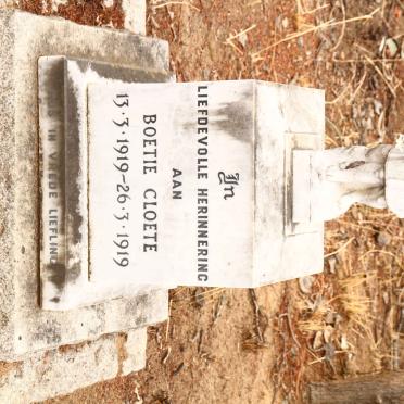 CLOETE Boetie 1919-1919